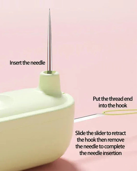 2-in-1 needle threader and seam winder tool