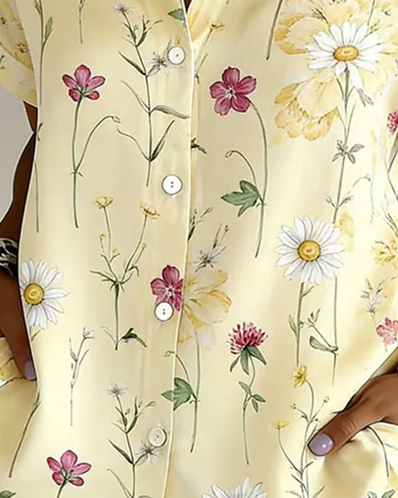 Fresh Floral Print Shirt