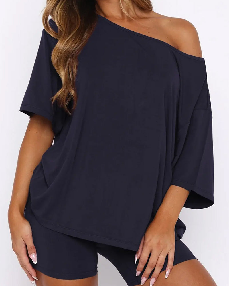 Textured Solid Two-Piece Set
