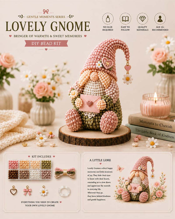 🔥 💕Cozy Gnome DIY Bead Kit Collection– Collect All 7 Gnome