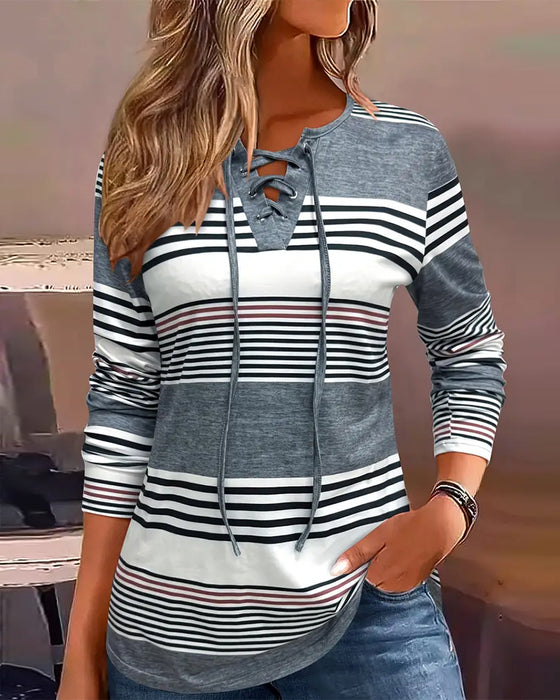 Striped Casual T - shirt