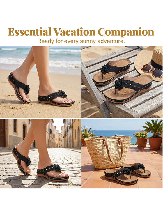 Women's Floral Print Sandals With Arch Support