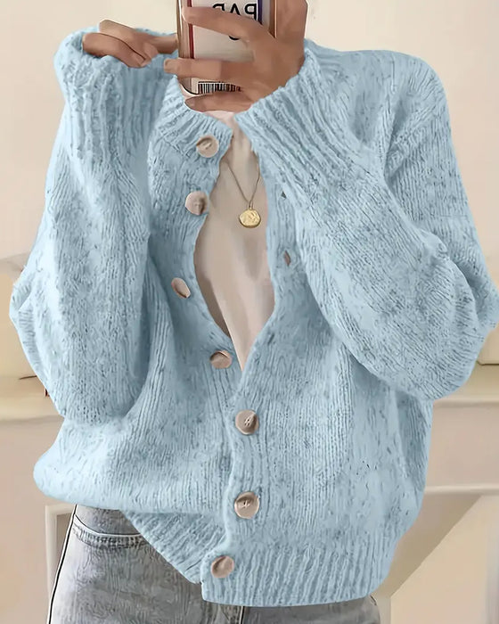 Comfortable Solid Color Cardigan Sweater