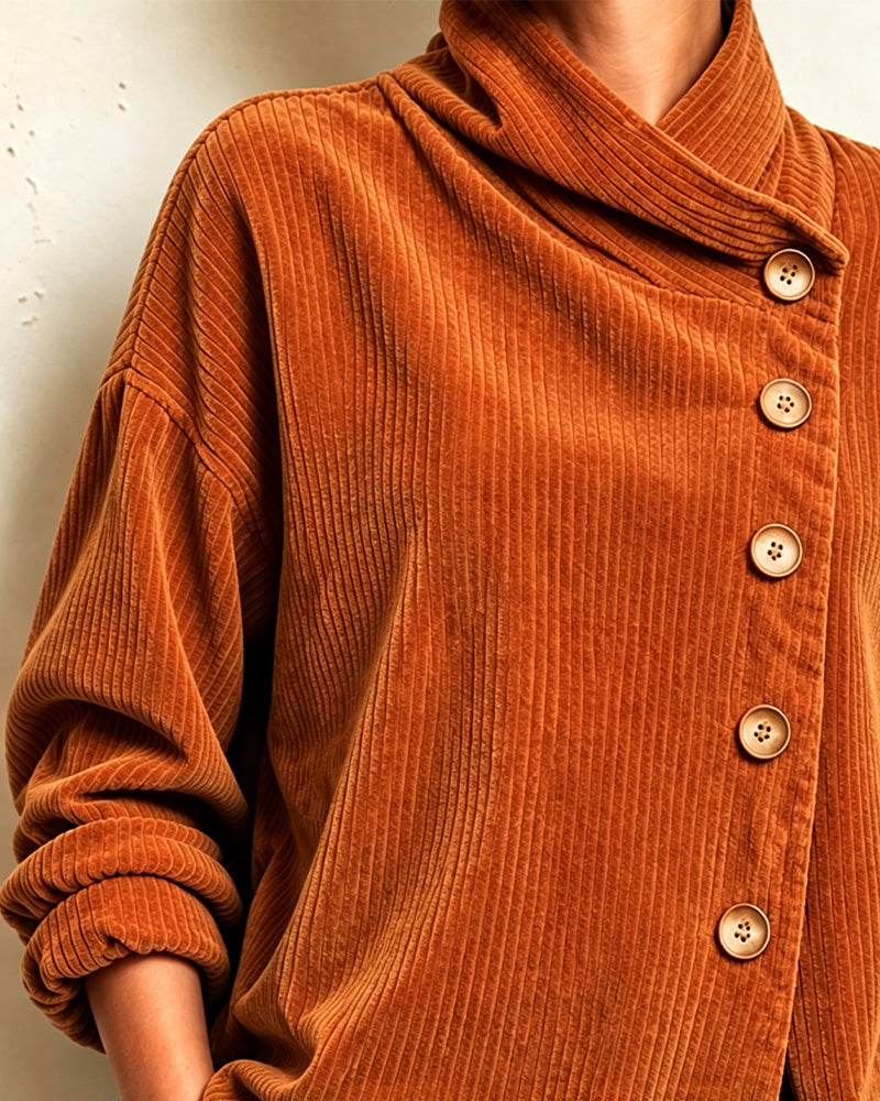 Turtleneck Button Loose Coat