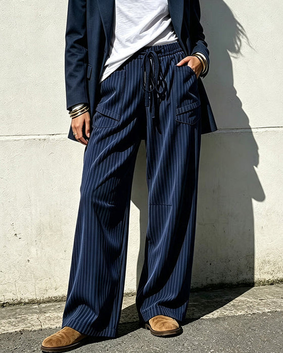 Pocket Drawstring Long Pants