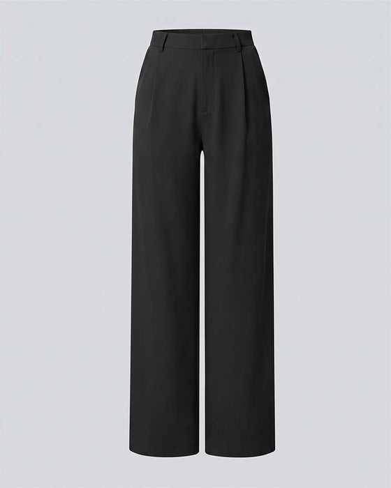 Solid Color Drape Suit Straight Pants