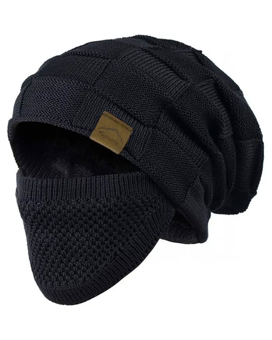 Knitted Hat Mask Set Winter Beanie Face Ear Cover