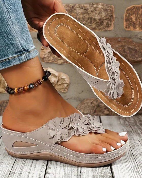 Women's Floral Wedge with Straps Sandals