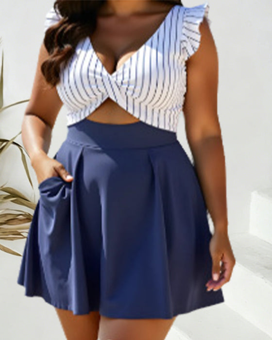 Cross Skirt One Piece
