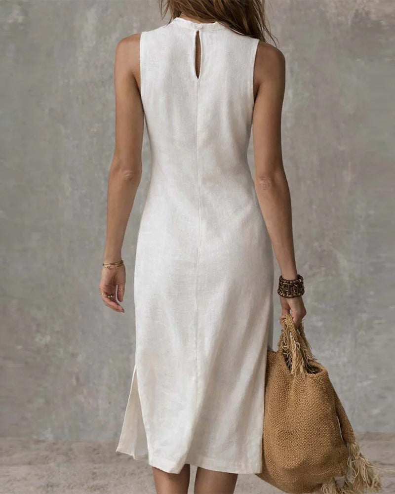 Elegant Sleeveless Slit Dress