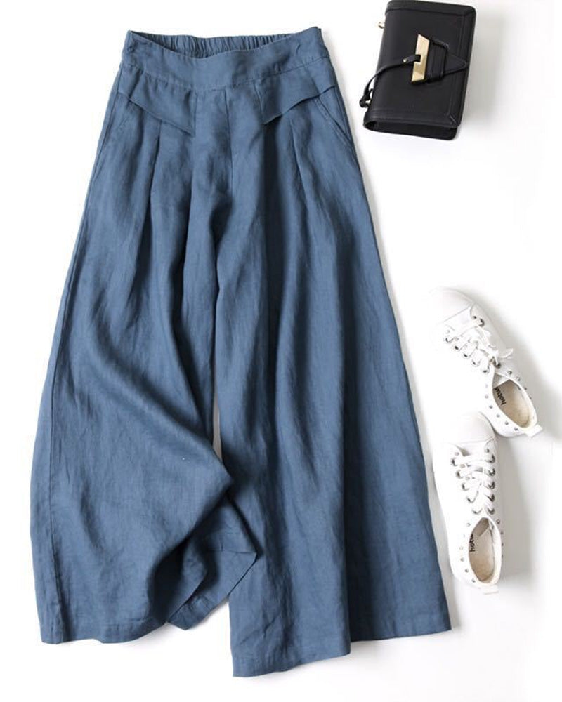 Loose High-Waist Slimming Cropped Pants