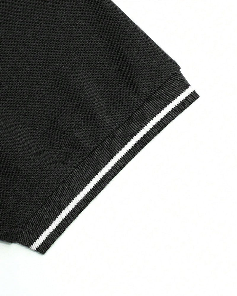Men's Regular Fit Contrast Binding Short Sleeve Knit Polo Shirt