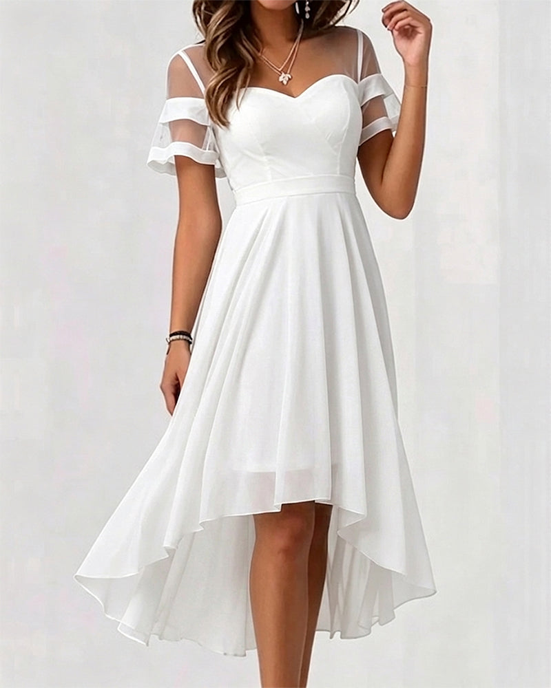 Mesh Patchwork Irregular Dress