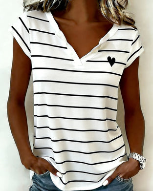 Striped Heart Sleeveless Top