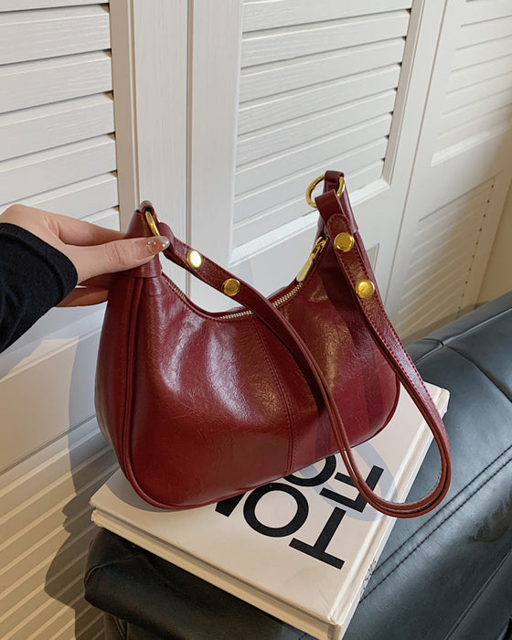 Waxed Leather Underarm Bag