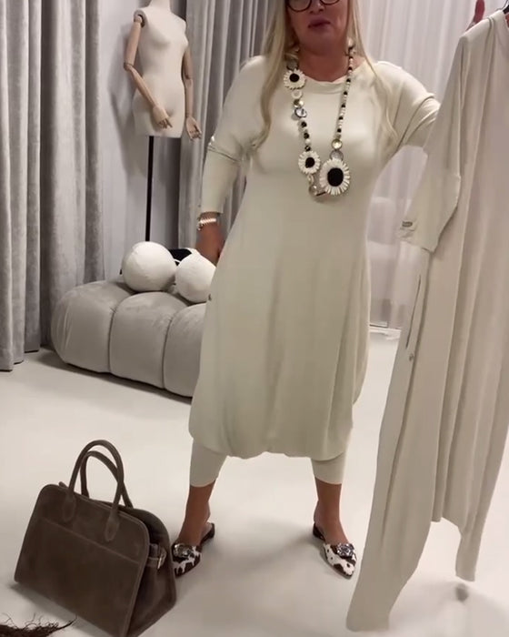 Solid Color Long Sleeve Casual Jumpsuit