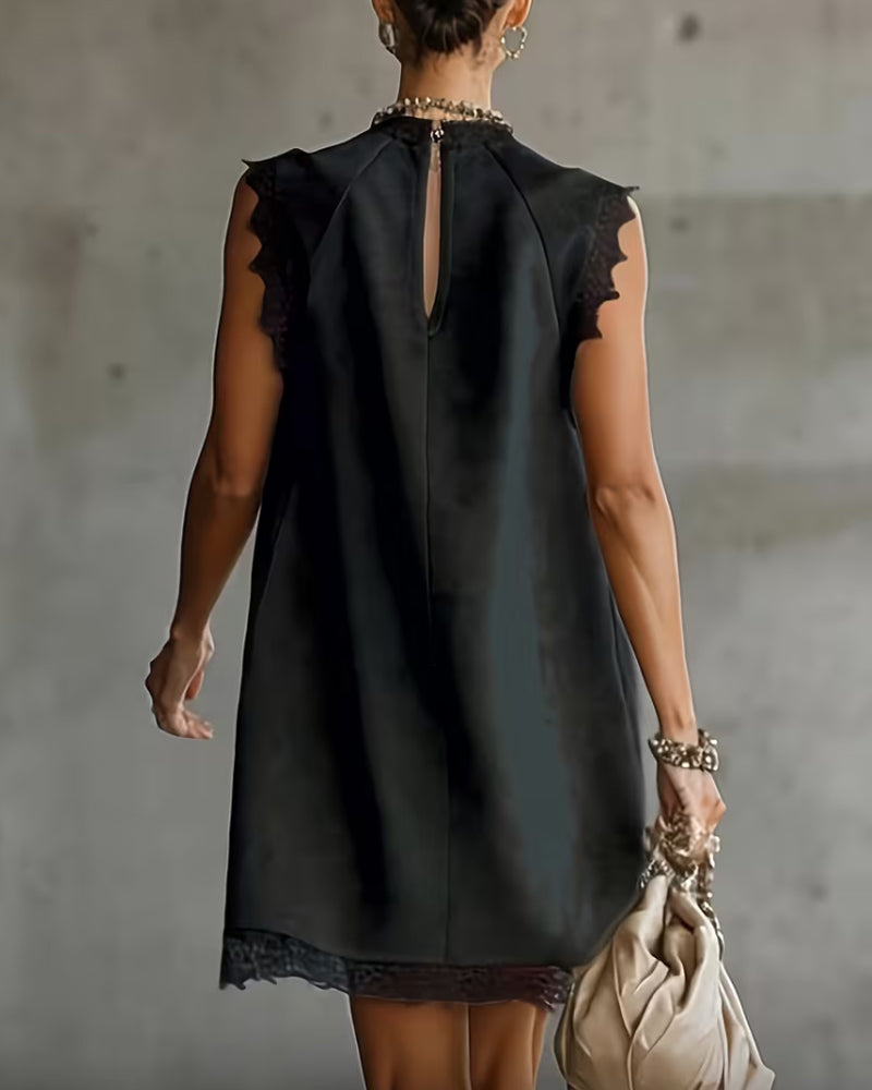 Lace Trim Sleeveless Dress