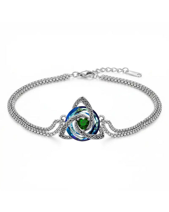 Birthstone Trinity Knot Bracelet