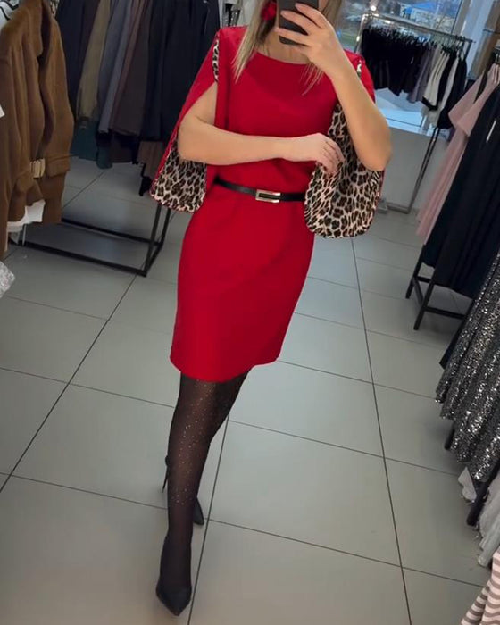 Flared Sleeves Fashionable Straight Dress