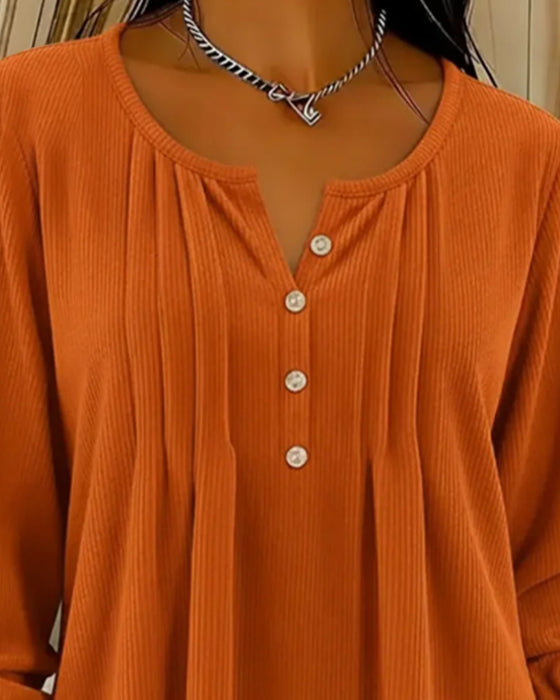 Button-Down Loose Casual Top