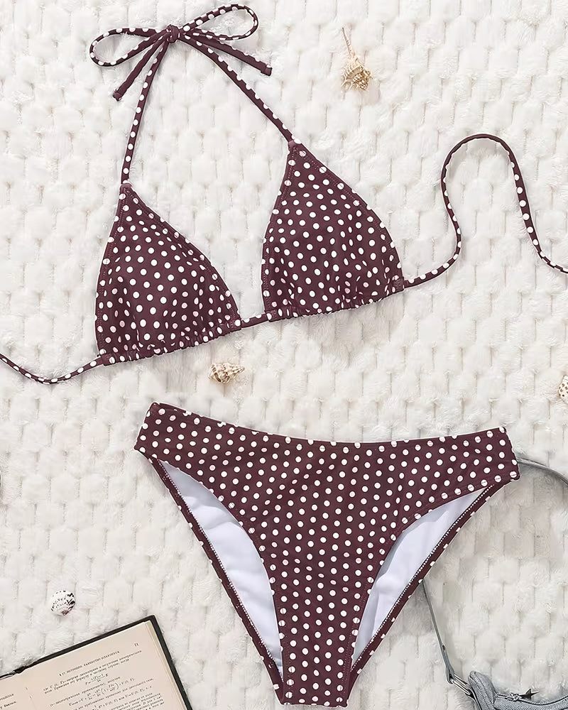 Strappy Polka Dot Bikini