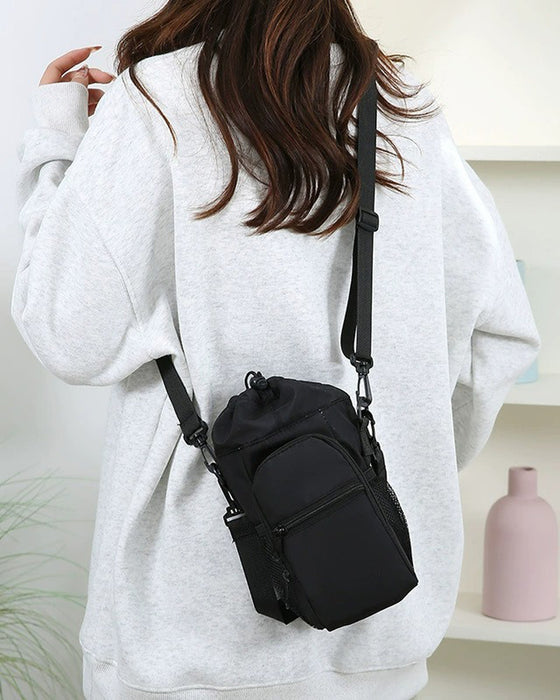 Multi-Pocket Bottle Bag with Phone Holder for Hiking, Travel & Daily Use