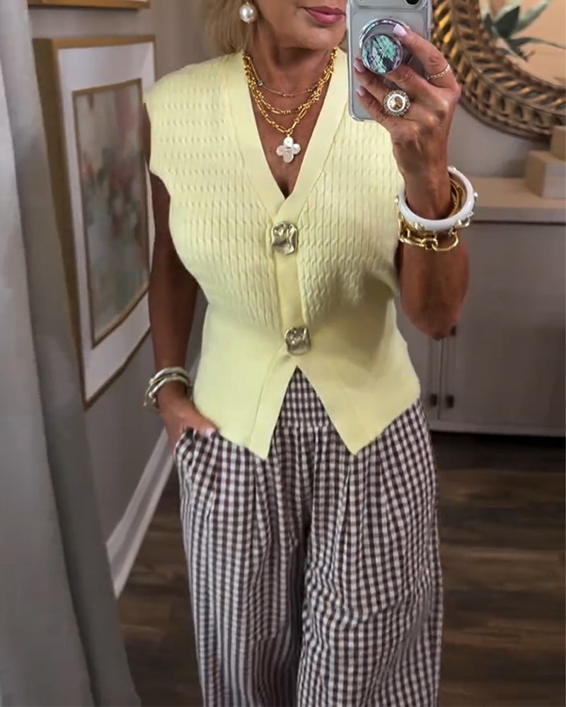 Sleeveless Knit Sweater Vest