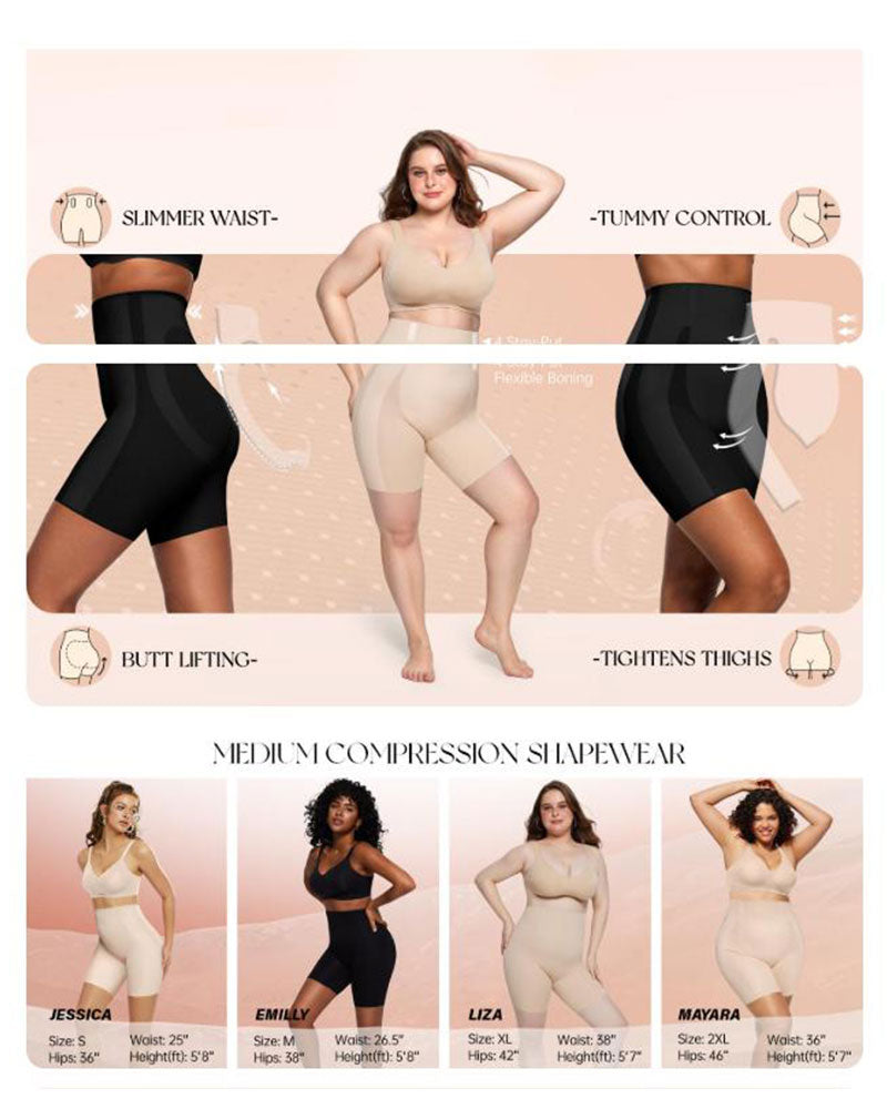 Tummy Control Shapewear Breathable Comfortable Shorts for Women Butt Lifting Body Shaper Shorts High Waisted Seamless Girdles Under Dress