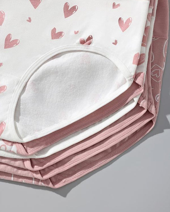 Women's Cute Love Print Soft Breathable Brief