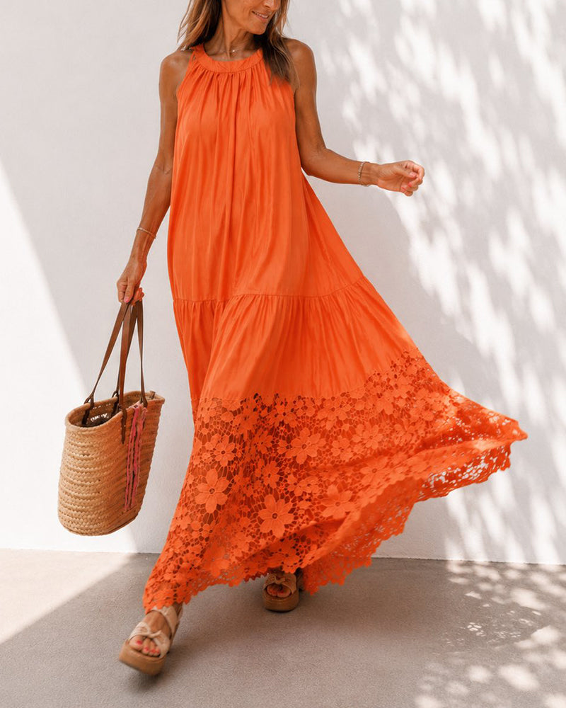 Halter Lace Patchwork Dresses