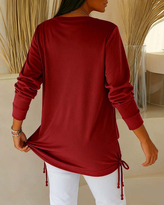 Sequin Contrast Color Faux Two-Piece Top