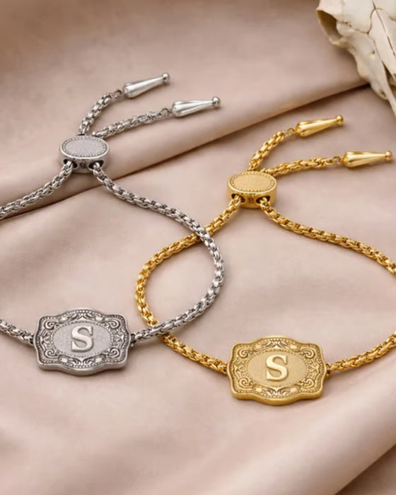 Embossed Letter Bracelet