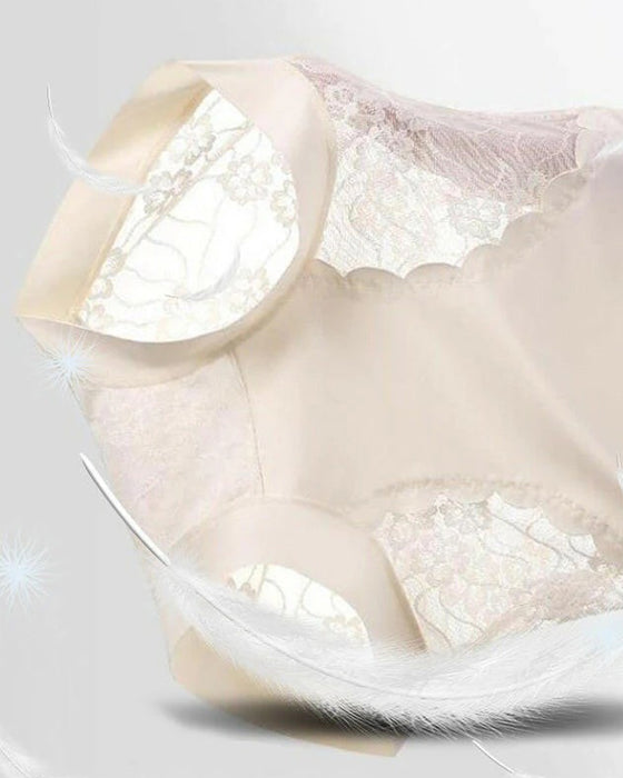Women’s High-Waist Lace Seamless Stretch Silky Underwear
