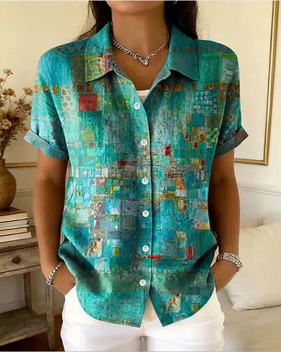 Plaid Contrast Design Shirt