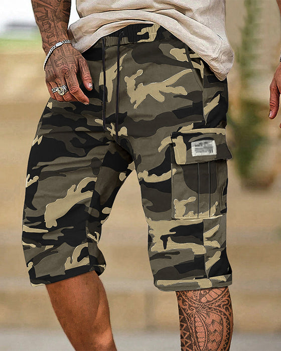 Men's Camouflage Cargo Shorts – Multi-Pocket, Adjustable Waist & Breathable Fabric