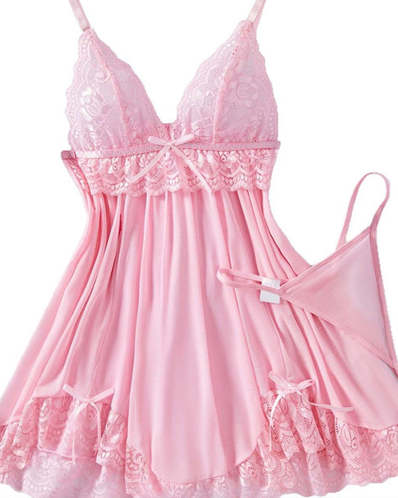 Lace Sheer Sleep Dress Set