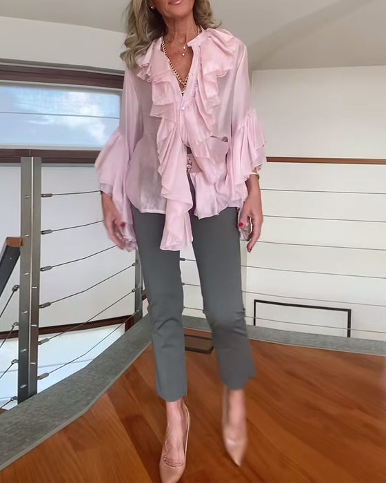 Fashionable Ruffled Blouse
