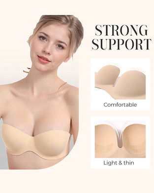 Secure Invisible Lift Stick-On Bra - Seamless, Lightweight & Breathable