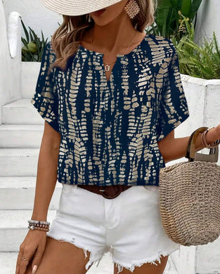 Retro Print Short Sleeve T-Shirt