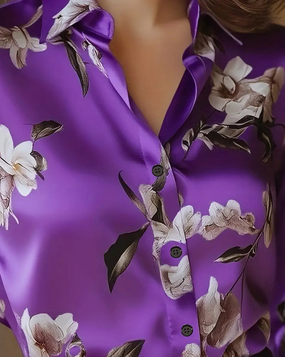 Retro Style Floral Print Shirt