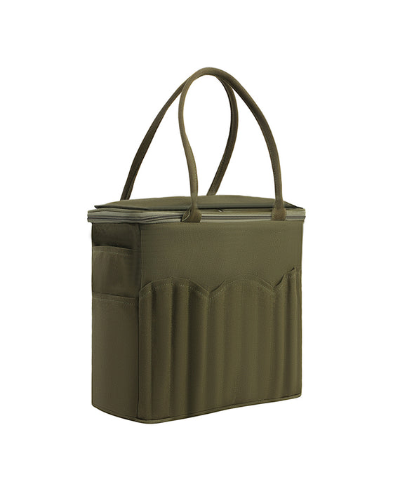 Canvas Yarn Storage Bag with Needle Pockets