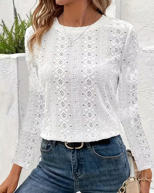 Hollow Round Neck Fashionable Top