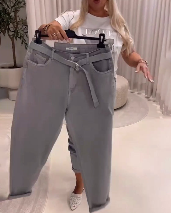 Elastic Slim Fit Casual Pants