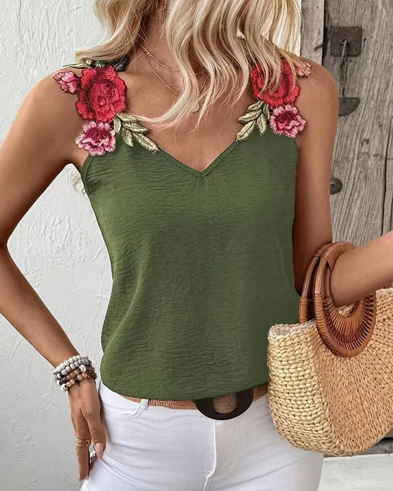 Casual Floral Tank Top
