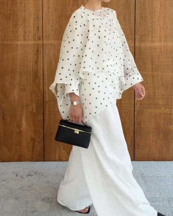 Polka Dot Irregular Blouse