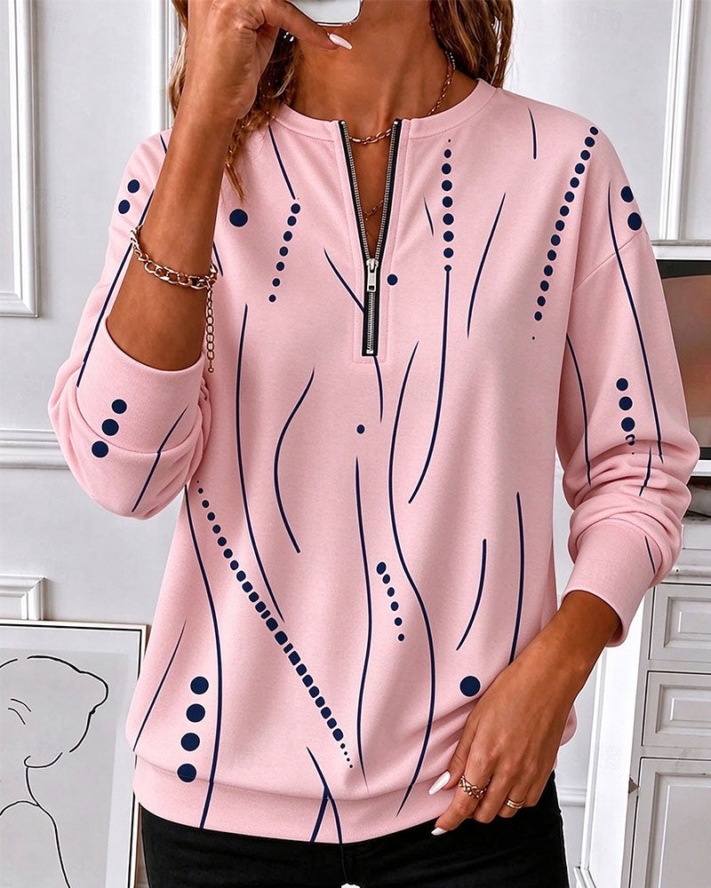 Zip Line Crew Neck Sweatshirt