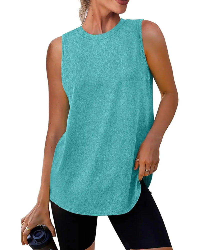 Loose-Fit Solid Sleeveless Tank Top
