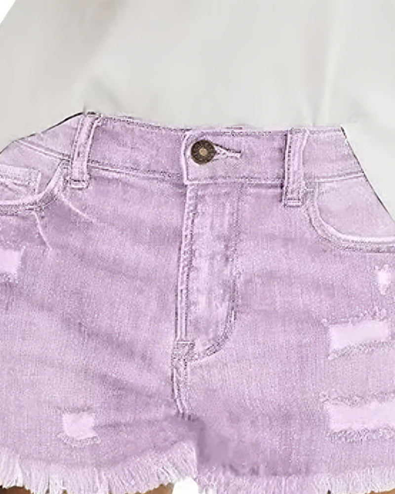Raw Hem Denim Shorts