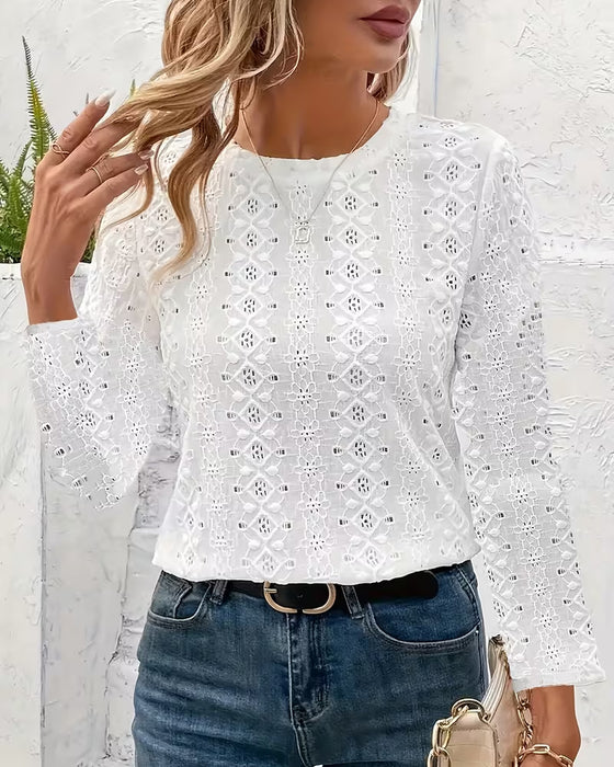 Hollow Round Neck Fashionable Top