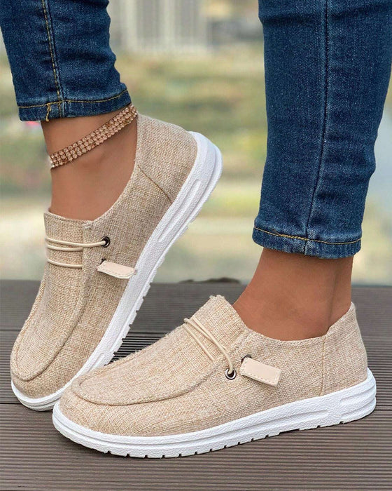 Casual solid color slip-on flats